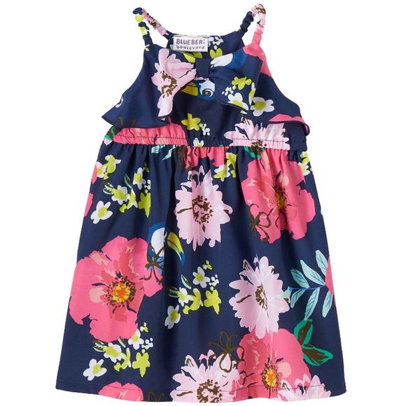 BLUEBERI BOULEVARD INFANT GIRLS FLORAL DRESS ~ SZ 24 MONTHS - Picture 1 of 1
